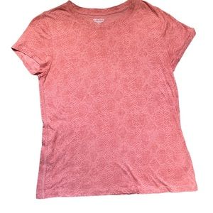 M Snake Print Daily Crew T-Shirt Top Orange Cotton